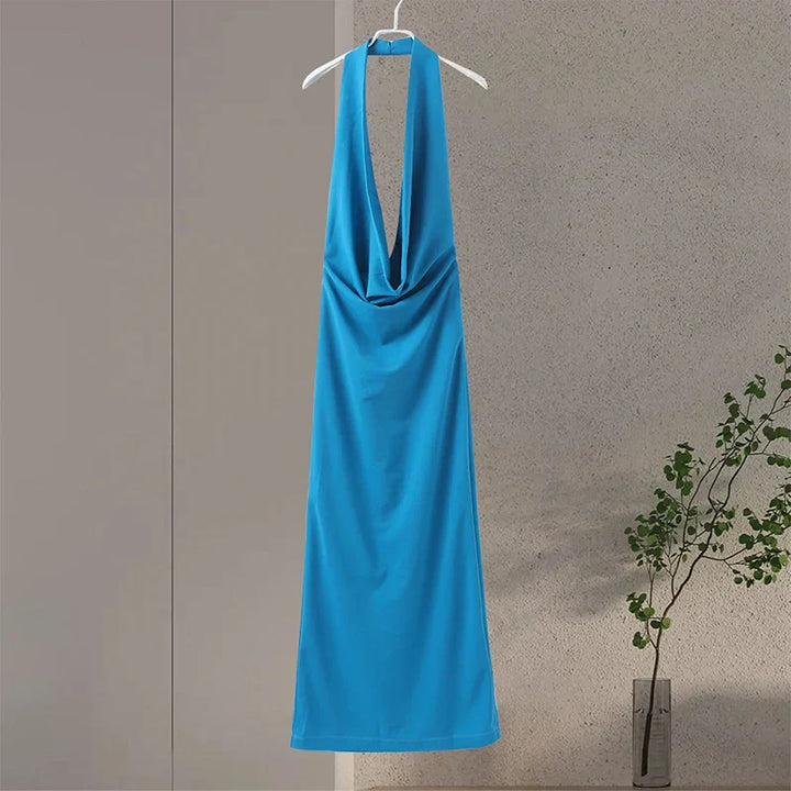 Levoire | Dos Nu En V Dos Maxi Robes Bleu