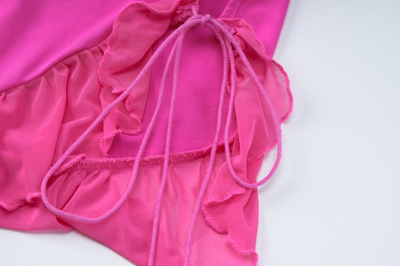 Levoire | En Épaule Découpe Arrière Pour Robes Mini À Volants