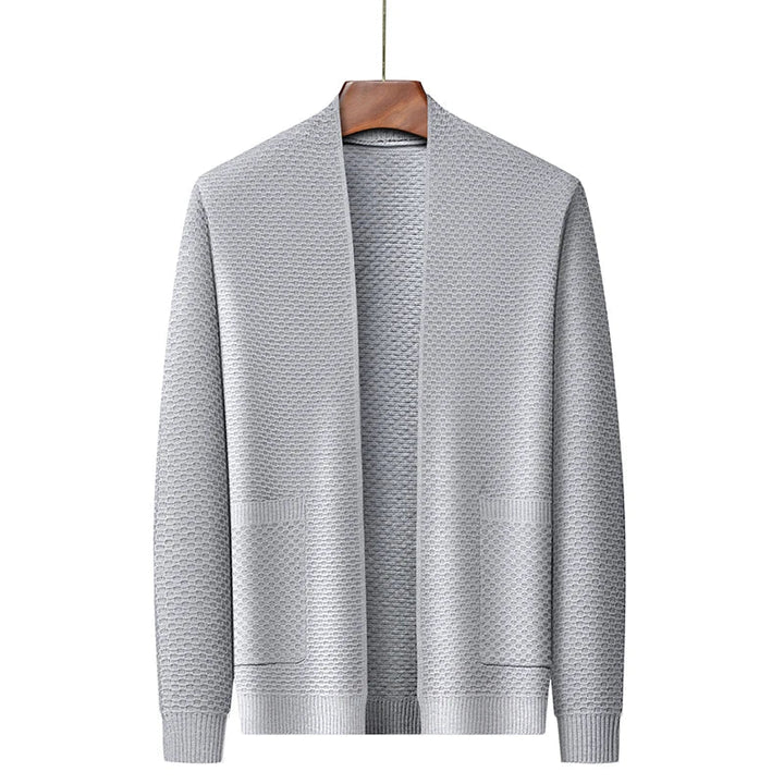 Levoire | Gilet en tricot à manches longues avec coupe ajustée et poches Gris