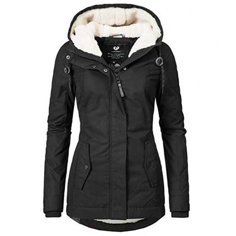 Levoire Veste d'Automne Chaude : Protection contre les intempéries, coupe-vent et imperméable pour femmes Noir foncé