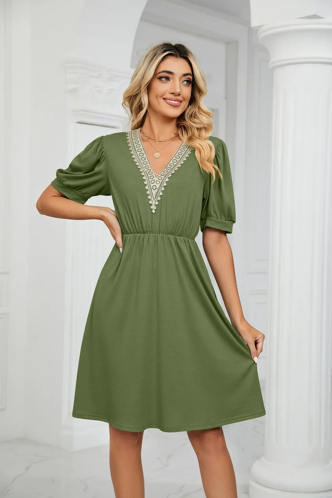 Levoire | Robe En Patchwork Simple Avec Des Pointes Pour Le Printemps/Été