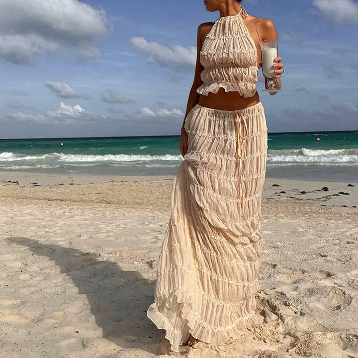 Levoire | Ensemble Avec Vêtements De Plage Avec Jupes Longues Beige