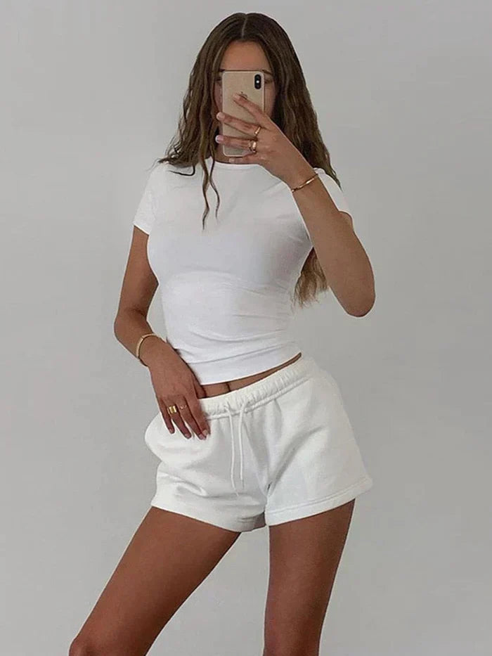 Levoire | T-Shirt Basique Court Blanc