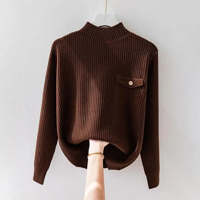 Levoire | Pull En Maille Fine Simple Et Élégante Braun