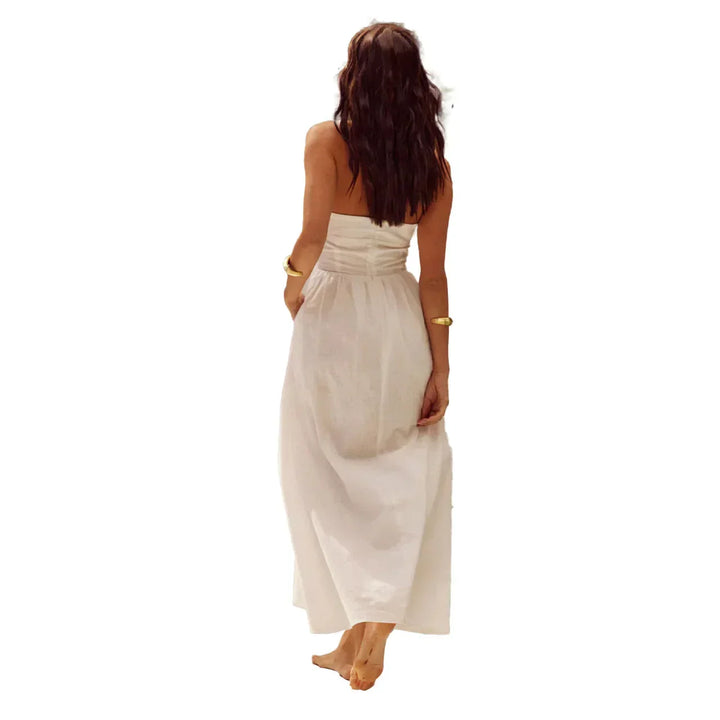 Levoire | Femme Robe longue élégante avec encolure ras du cou