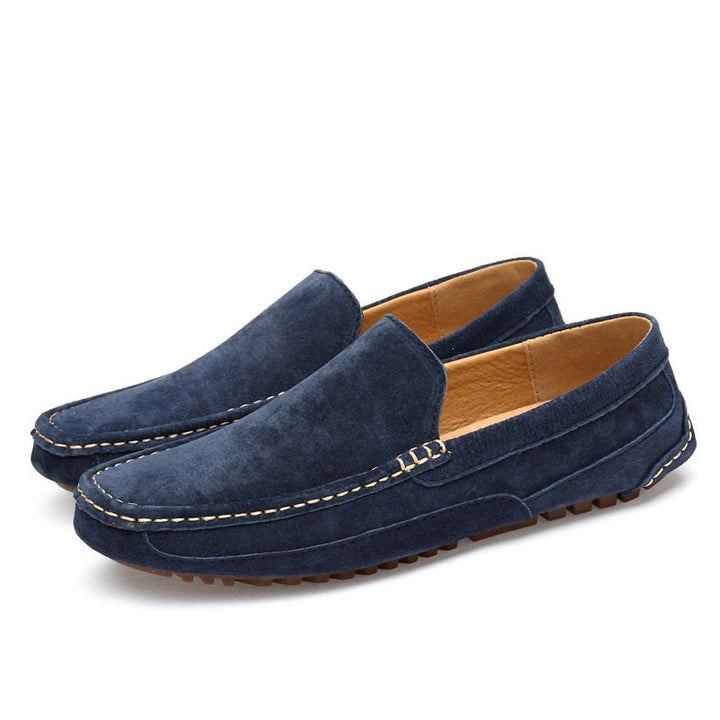 Levoire | Pantoufles En Daim Bleu