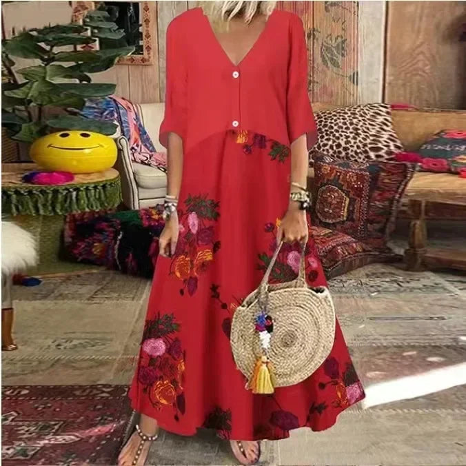 Levoire | Longue Robe Imprimée Rot