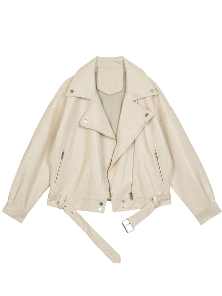 Levoire | Veste En Cuir Surdimensionnée Beige