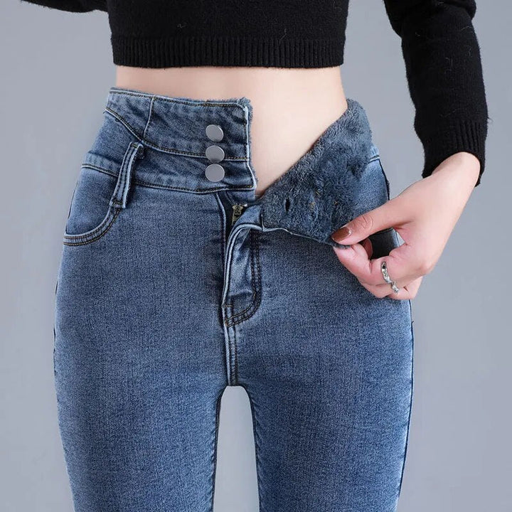 Levoire | Coupe Slim Pantalons Taille Haute En Polaire Avec Poches