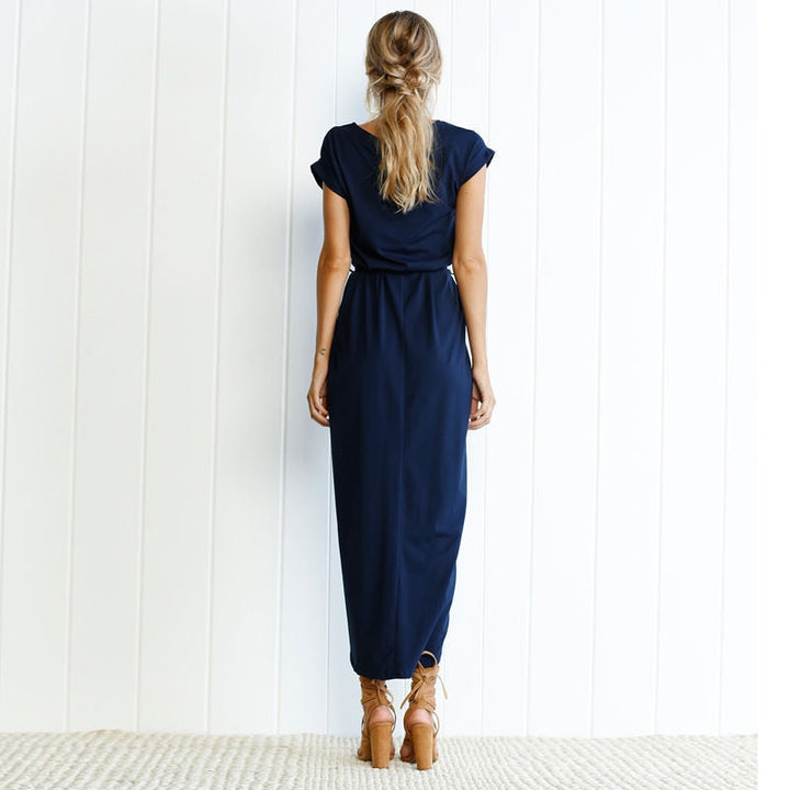 Levoire | Robe Maxi Avec Ceinture Et Fente Pour Dames