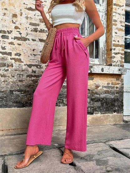 Levoire | Femme Pantalon Taille Haute - L'été Rosa