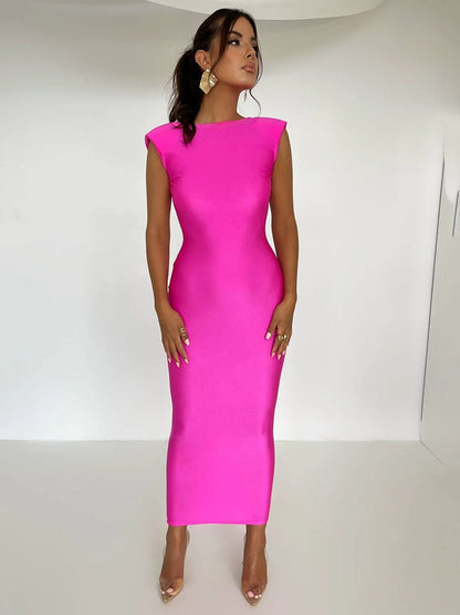 Levoire | Robe Maxi À Col Rond Avec Manches