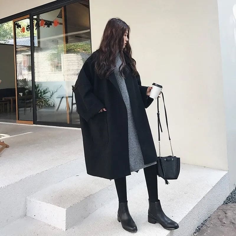 Levoire | Grande Taille Manteau Long Noir