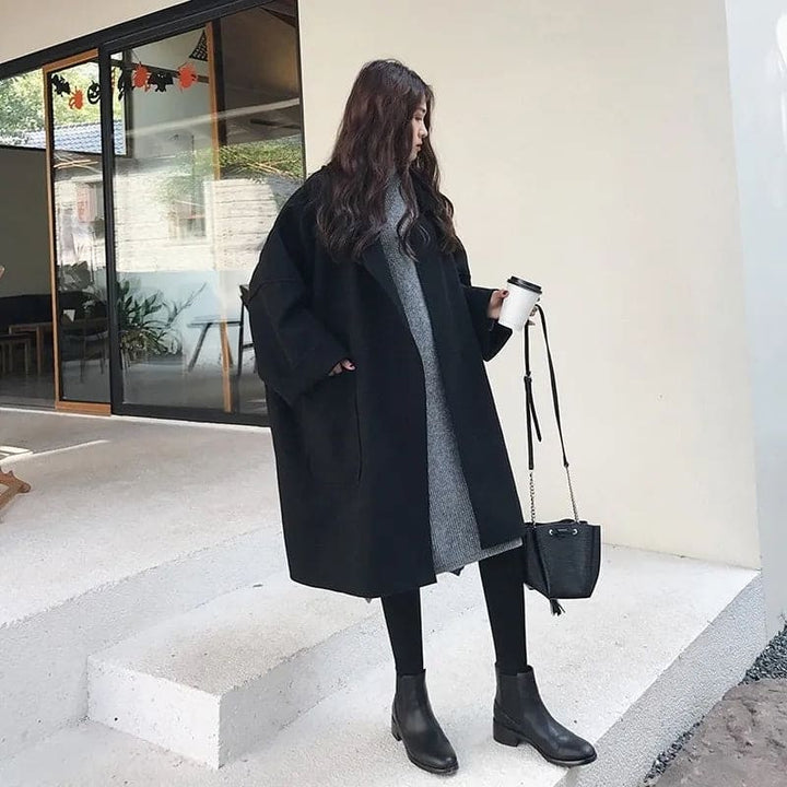 Levoire | Grande Taille Manteau Long Noir
