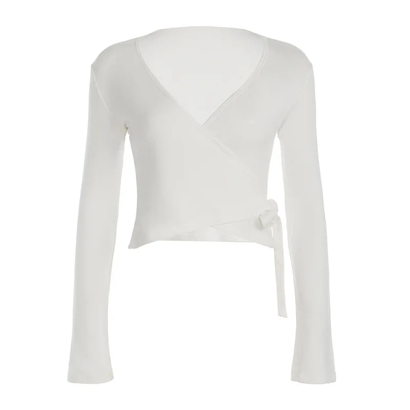 Levoire | Top À Nouer Avec Manches Longues Beige