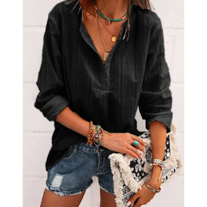 Levoire | Blouse Élégante Avec Col Noir