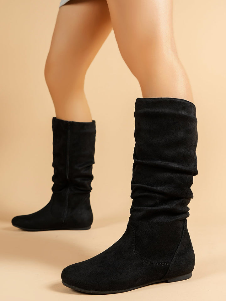 Levoire | Bottes Daim Femmes Genou Fermeture Éclair