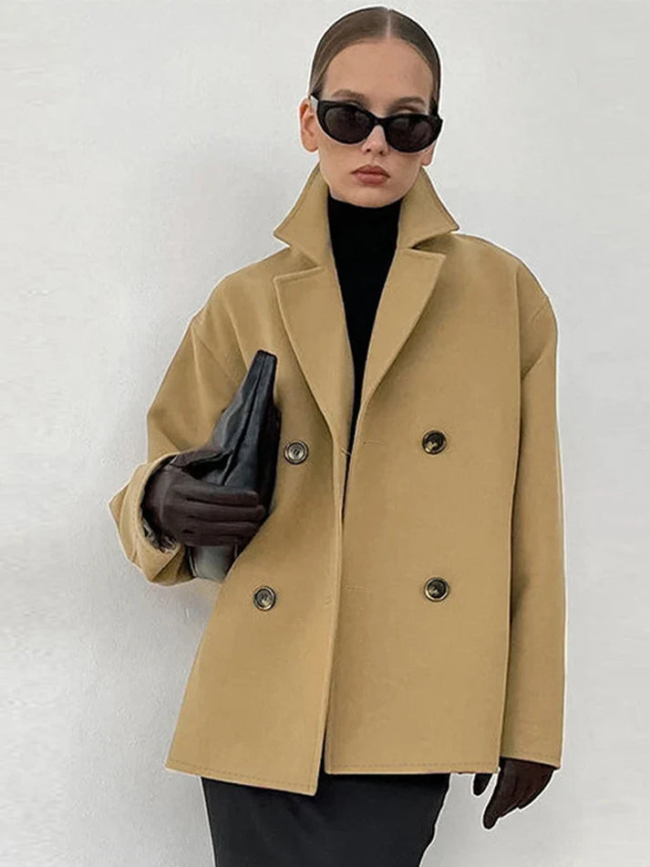Levoire | Veste Courte Pour Femmes Avec Des Détails De Boutons Stylés Kaki