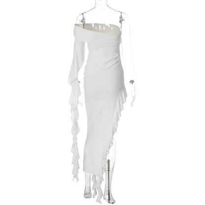 Levoire | Robes Maxi À Fente Haute Froncées