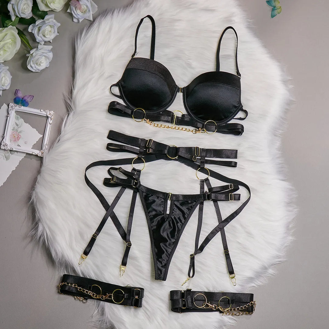 Levoire | Ensemble De Lingerie De Soirée Avec Chaîne Noir