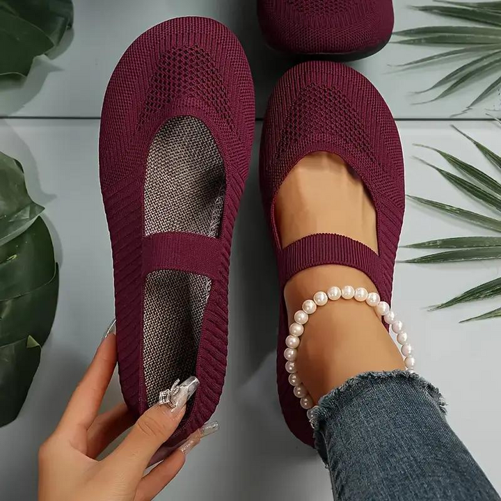 Levoire | Chaussures En Toile, Légères, Glissantes, À Semelle Plate, Chaussures D'Été Bordeaux