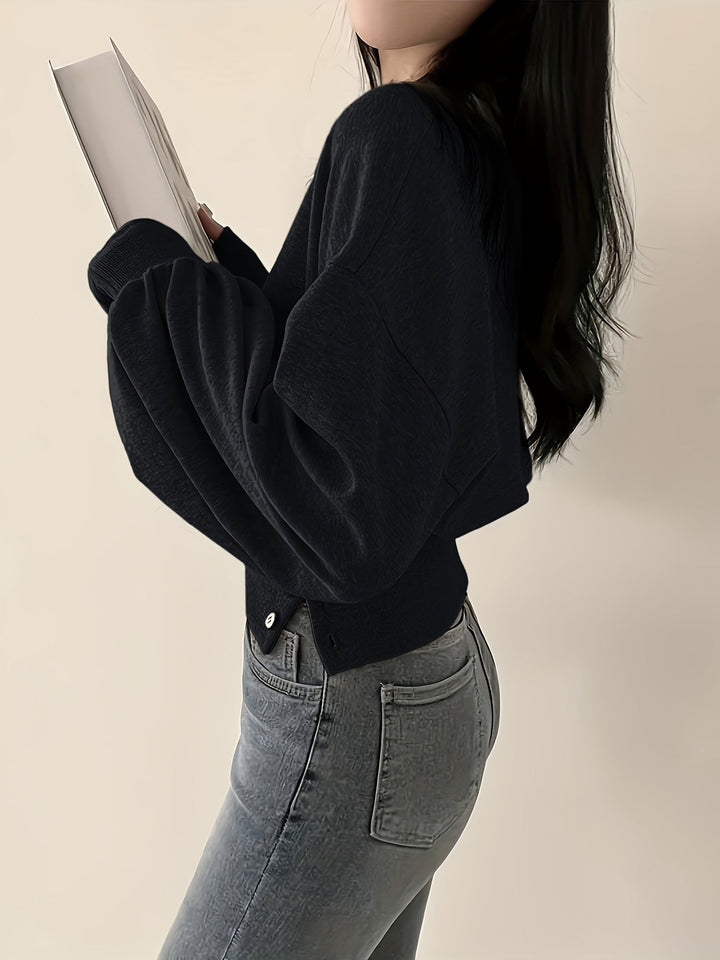 Levoire | Pull Tendance Avec Détails De Boutons Et Manches Ballon