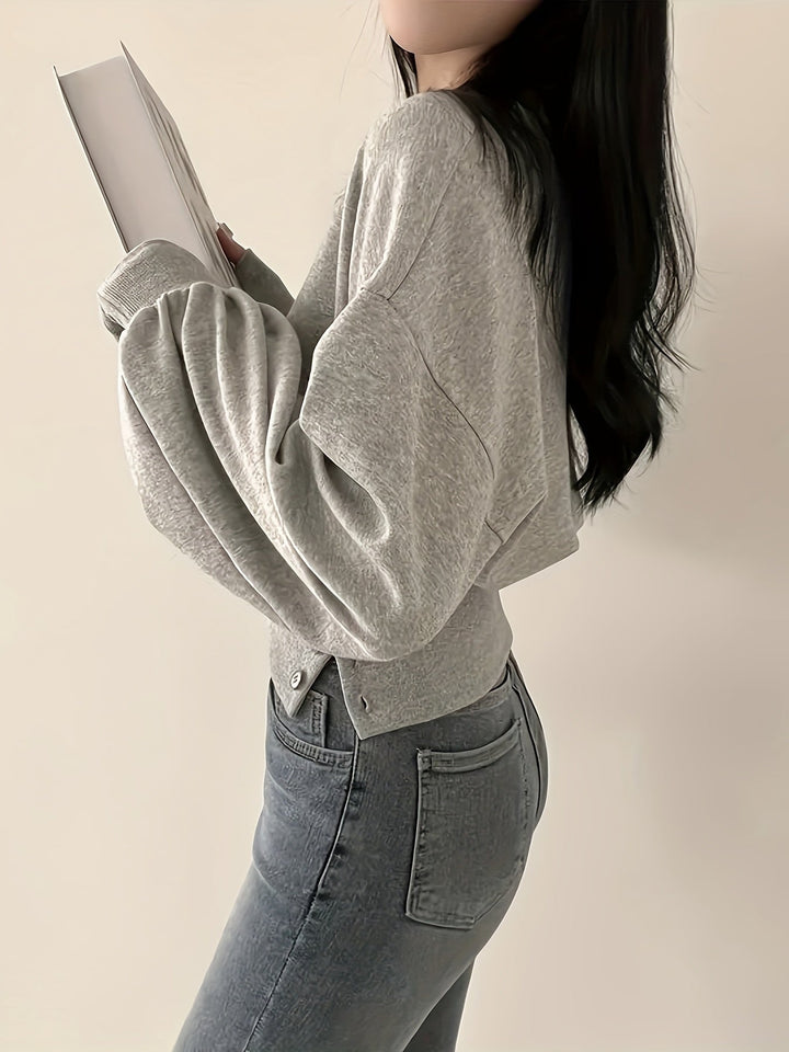 Levoire | Pull Tendance Avec Détails De Boutons Et Manches Ballon