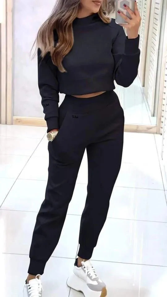 Levoire | Ensemble Sweatshirt et Pantalons Longs - Élégant Temps Libre Noir