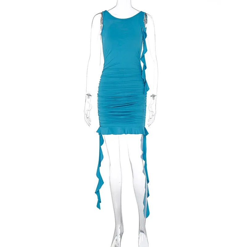 Levoire | Robe Mini À Volants Froncés Sans Dos