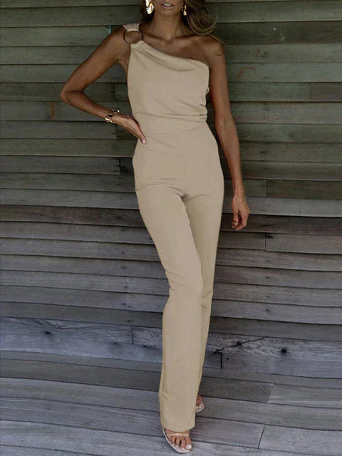 Levoire | Sexy Dos Nu Sans Manches Combinaison Beige