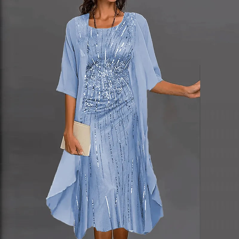 Levoire | Élégante Robe Imprimée Individuelle Bleu