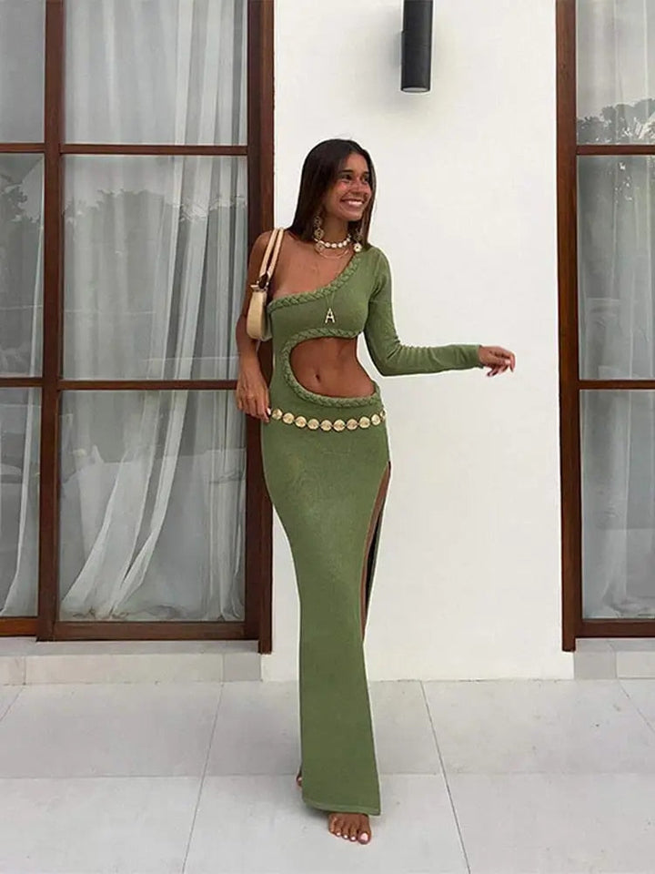 Levoire | Une Épaule -Manches -Décolleté -Côtés -Maximum -Robe