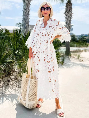 Levoire | Robe En Dentelle Avec Décolleté En V