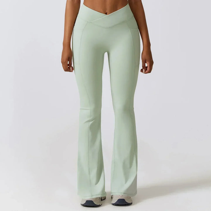 Levoire | Leggings À Taille Haute Et Jambes Larges Vert clair