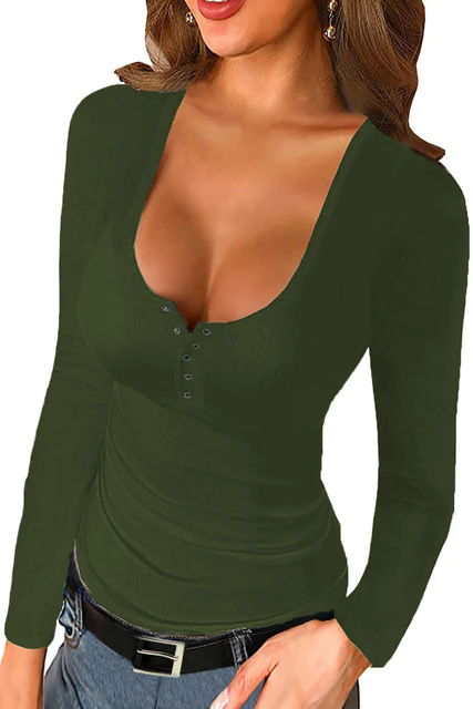 Levoire | Chemise À Manches Longues Pour Femmes Vert olive