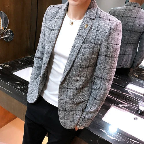 Levoire | Blazer Pour Hommes À Motif Élégant Pour Toutes Les Occasions Gris clair