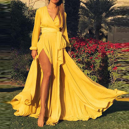 Levoire | Robe maxi avec fente Jaune