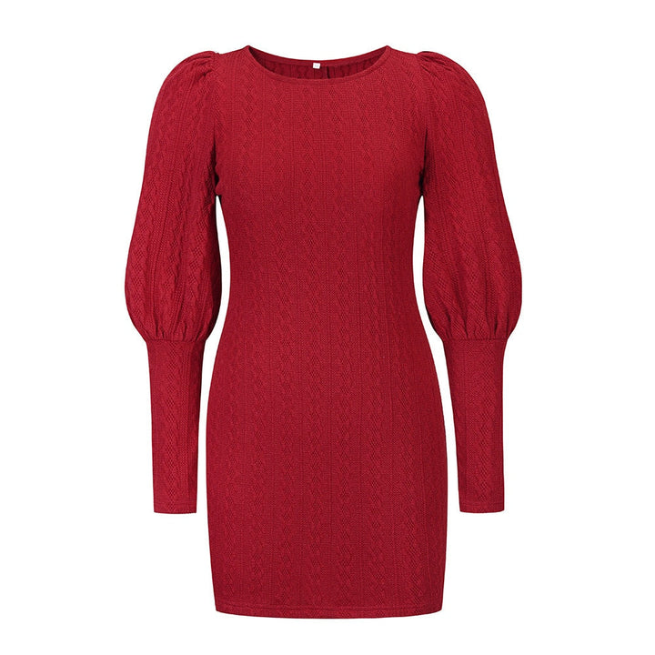 Levoire | Robe Tricotée Style Lanterne Rouge