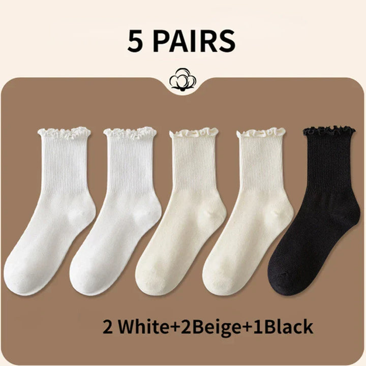 Levoire | De 5 Chaussettes Volantées Femme Confort Et Respirabilité 5 EUR 35-39