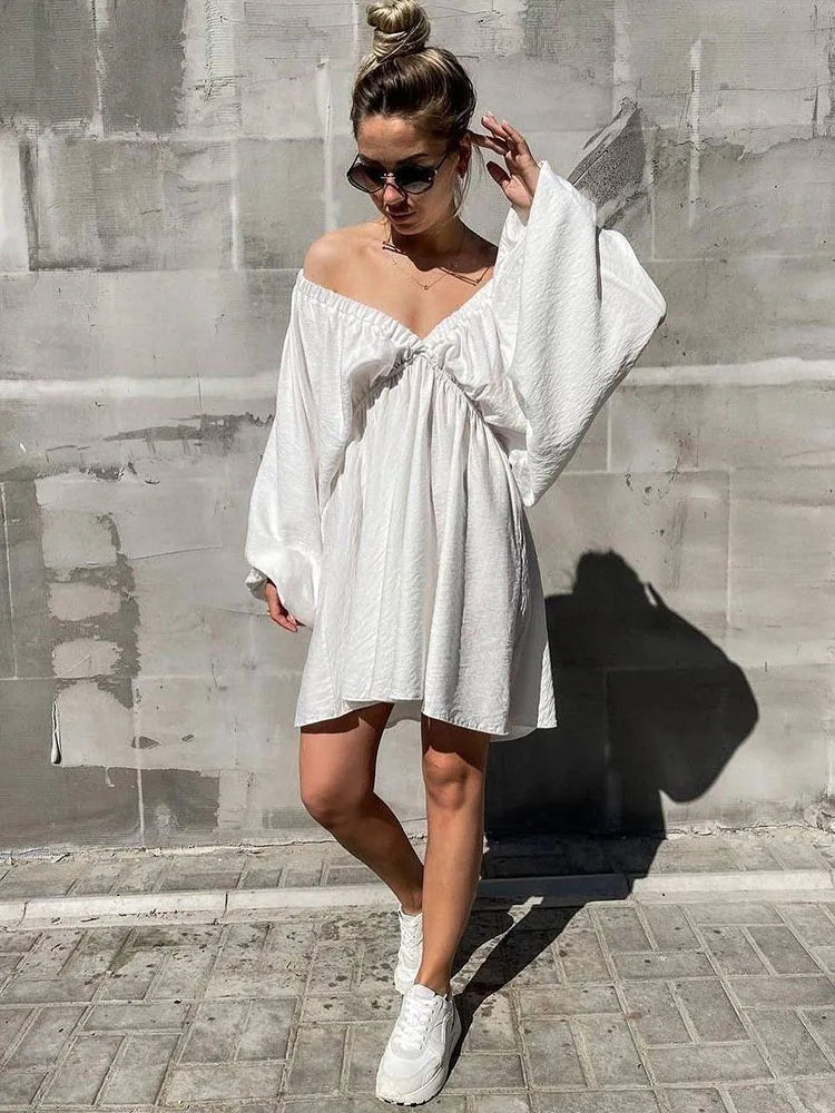 Levoire | Été Robe À Manches Longues WEISS