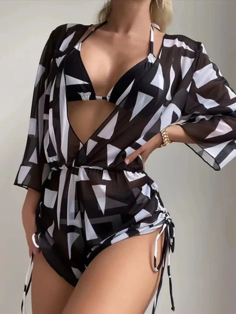 Levoire | Ensemble Bikini Dos Nu Tropical Noir