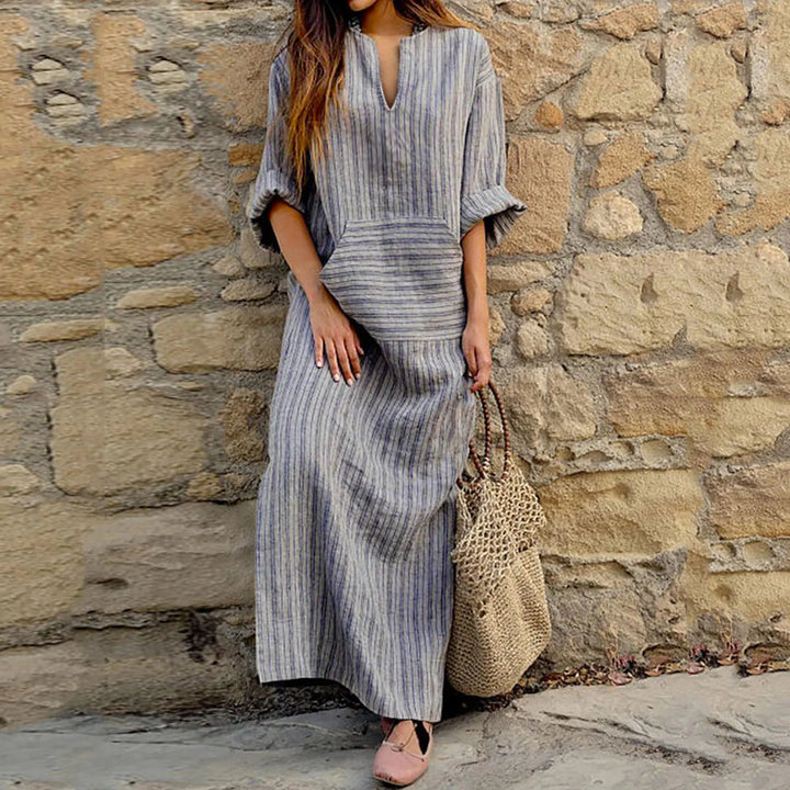Levoire | Salopette En Coton Rayée Gris