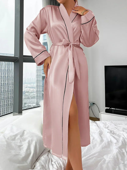 Levoire | Kimono-Robe Doux Satin Léger Loungewear De Luxe Élégant Confortable Ajustement