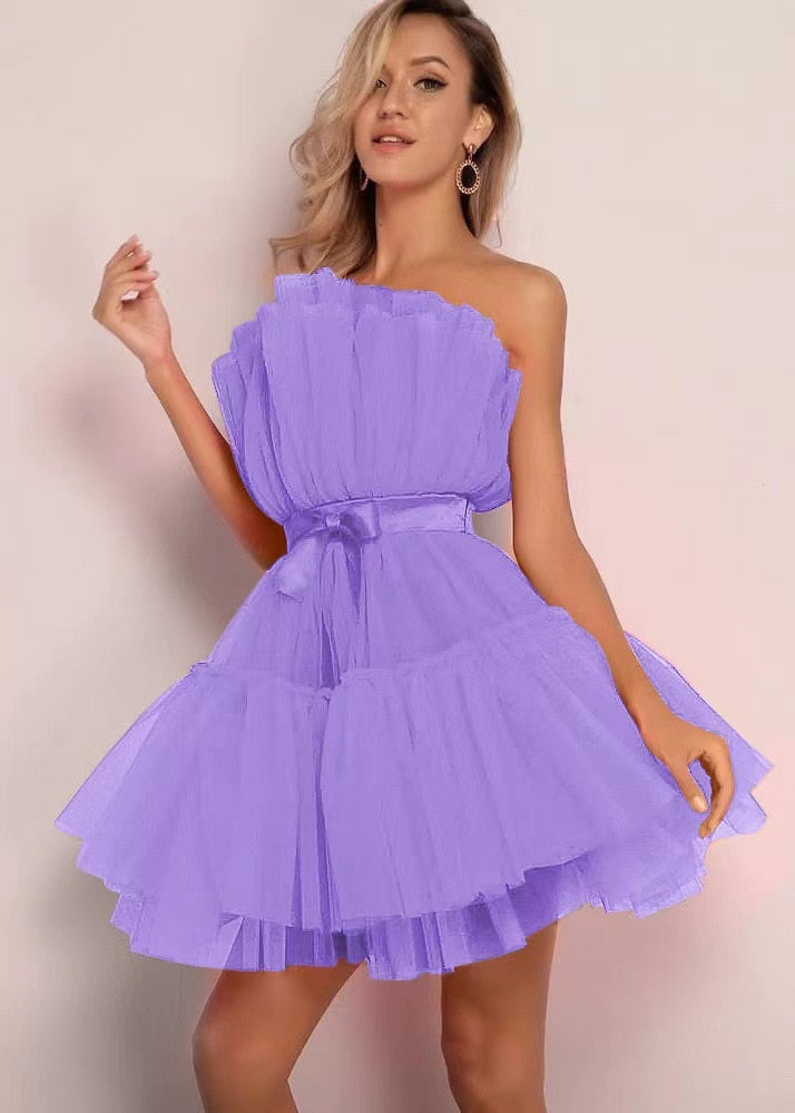 Levoire | Robe Sexy Sans Manches Lilas