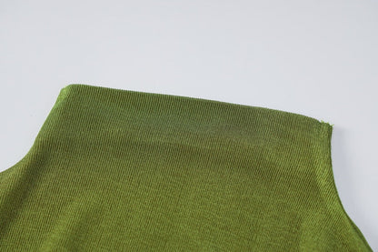 Levoire | Vert Sans Manches Bodycon Long Robe