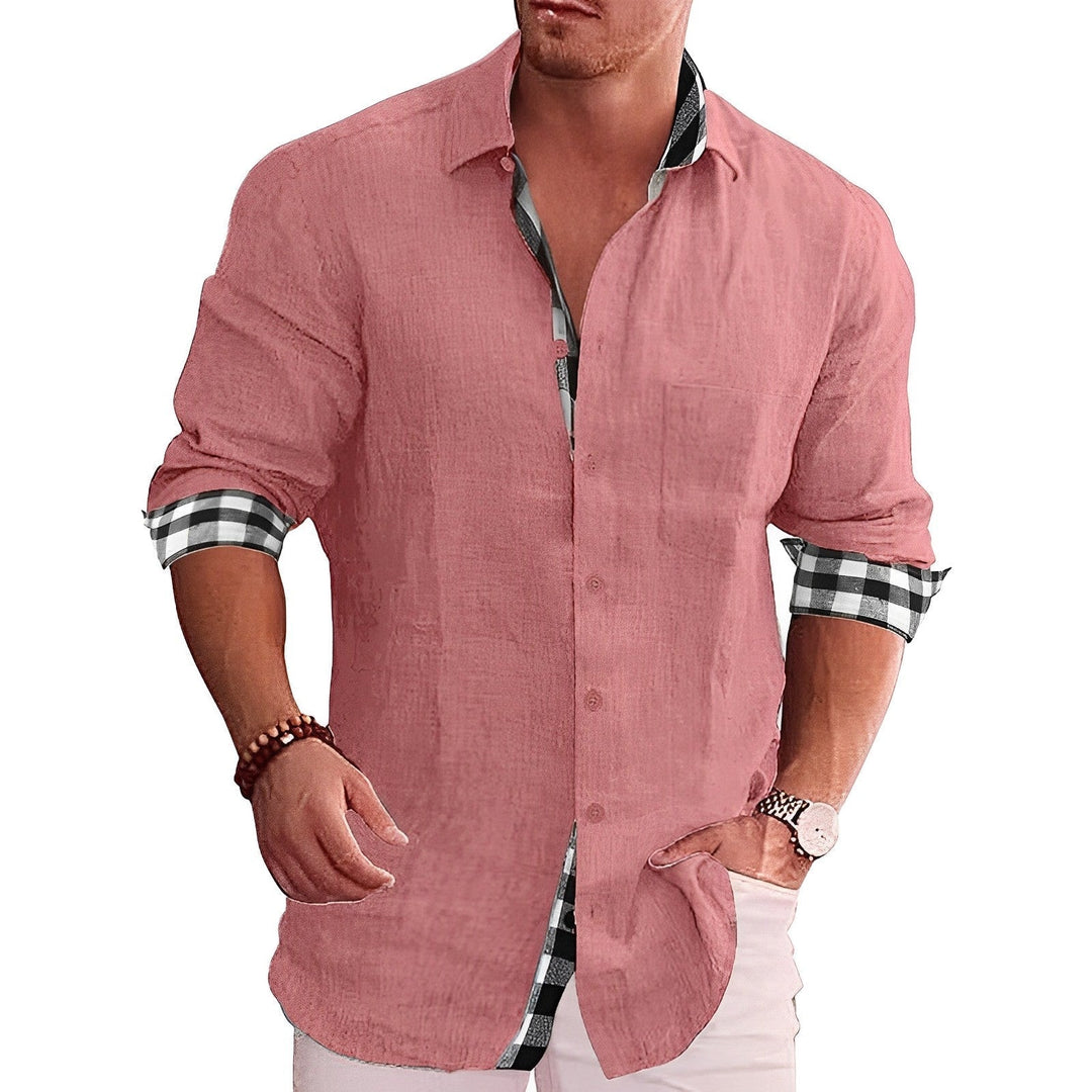 Levoire | Chemise D'Été Avec Des Manches Retroussées Et Un Motif Rosa
