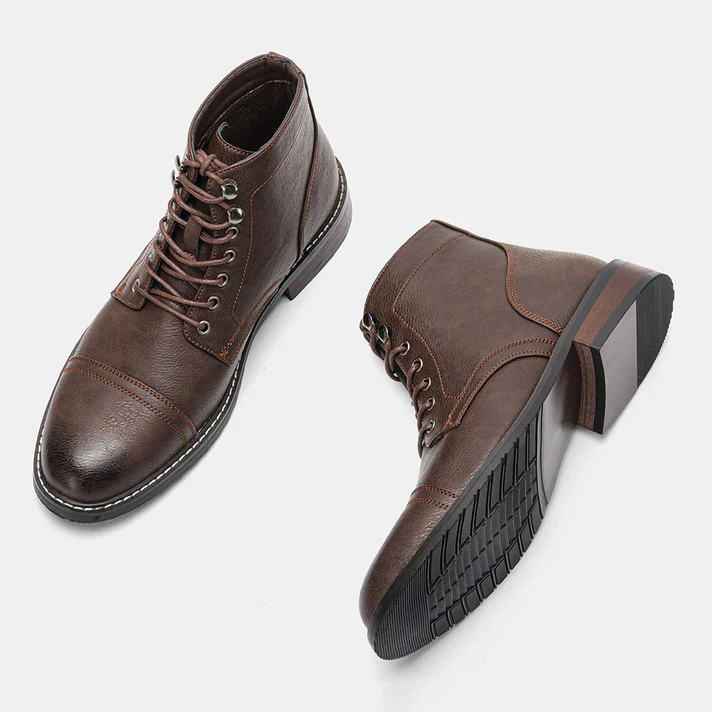 Levoire | Bottes Derby Élégantes Avec Pointe Vintage Marron foncé