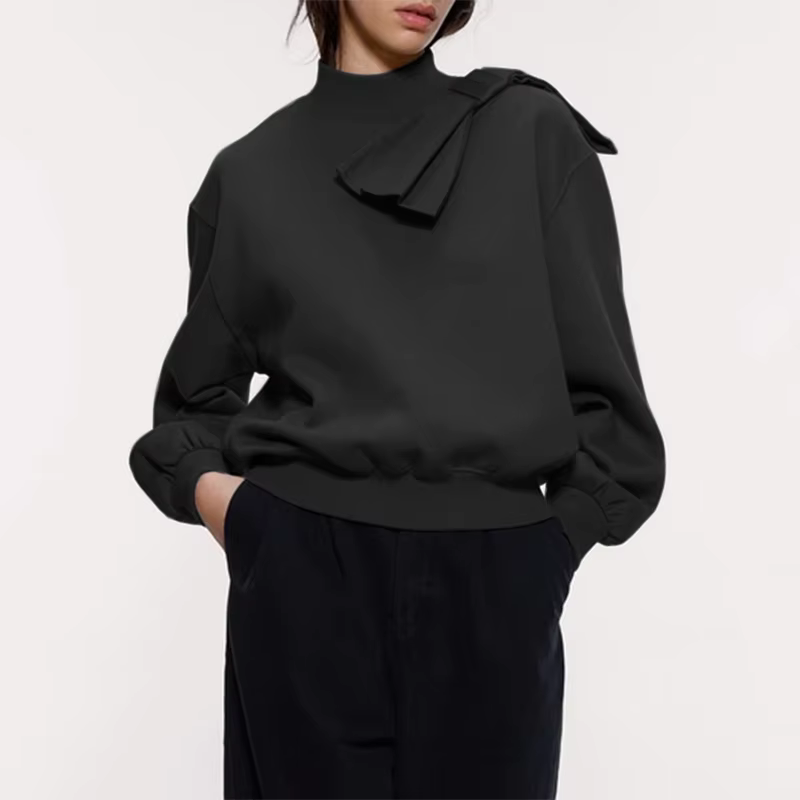 Levoire | Sweat-Shirt Élégant Avec Nœud Noir