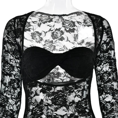 Levoire | Décolleté Ouvert Avec Des Bretelles En Dentelle Robes Maxi