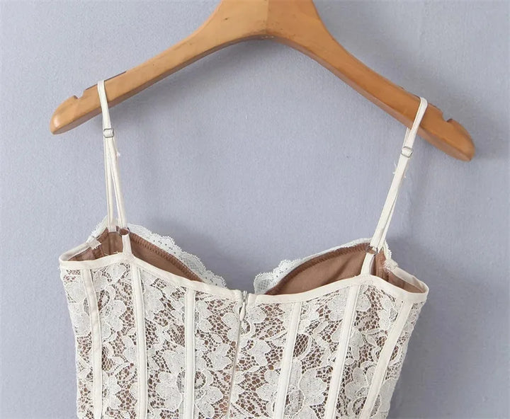Levoire | Robe Mini En Dentelle De Récolte De Vin